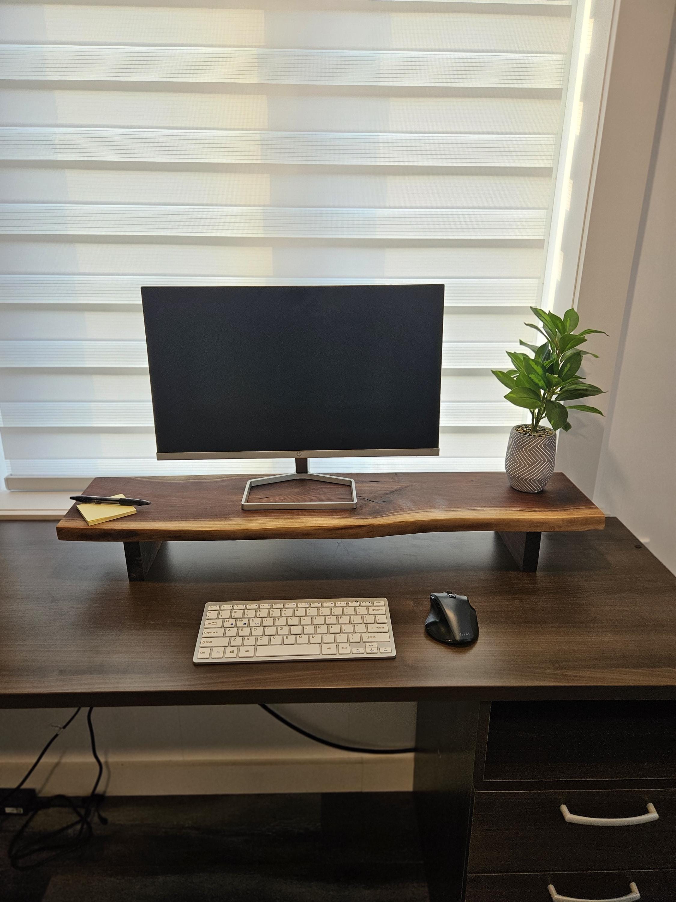 Live Edge Walnut Monitor Riser