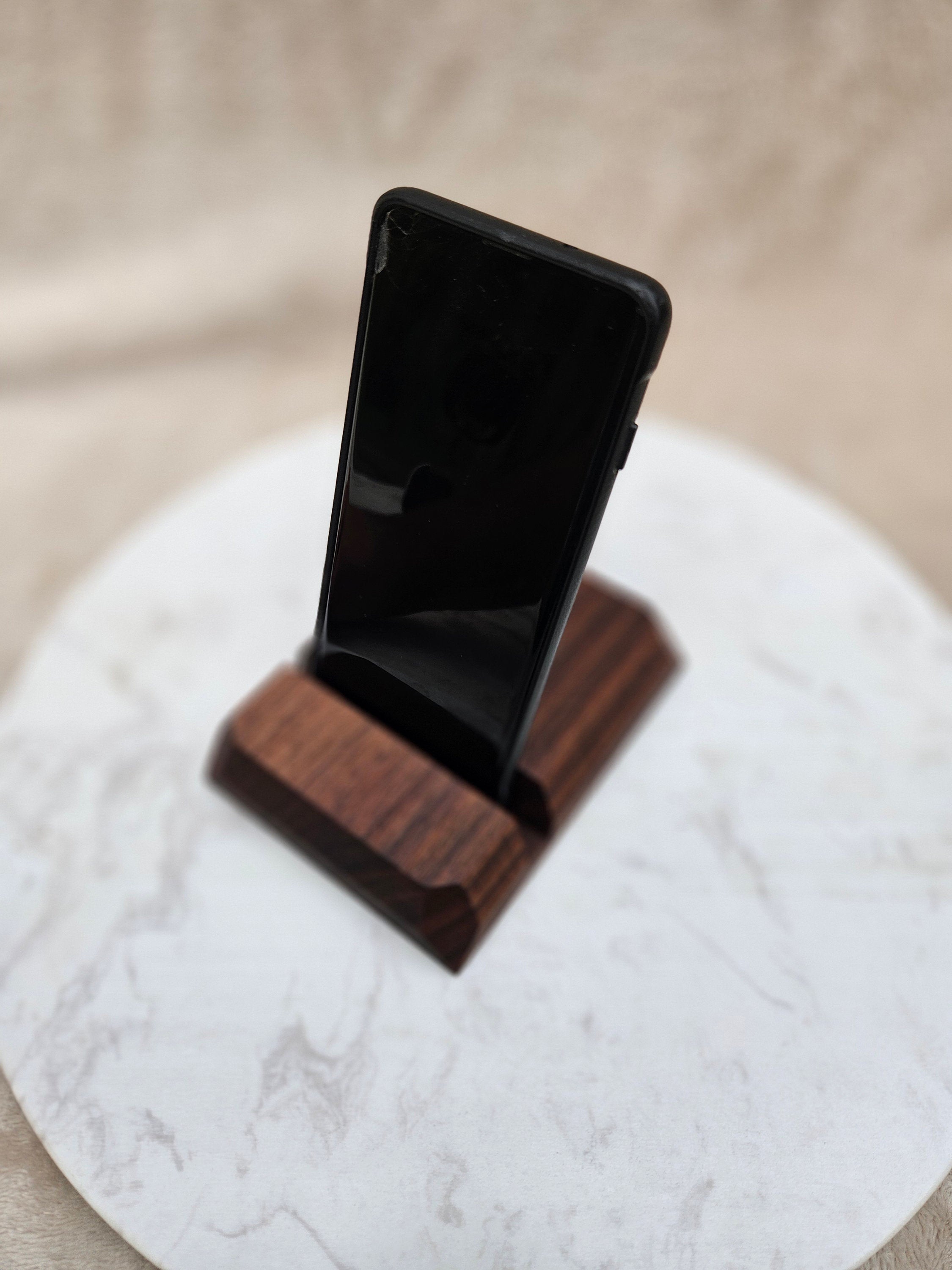Wood Phone Stand Walnut Wood Phone Holder For Desk Accessory