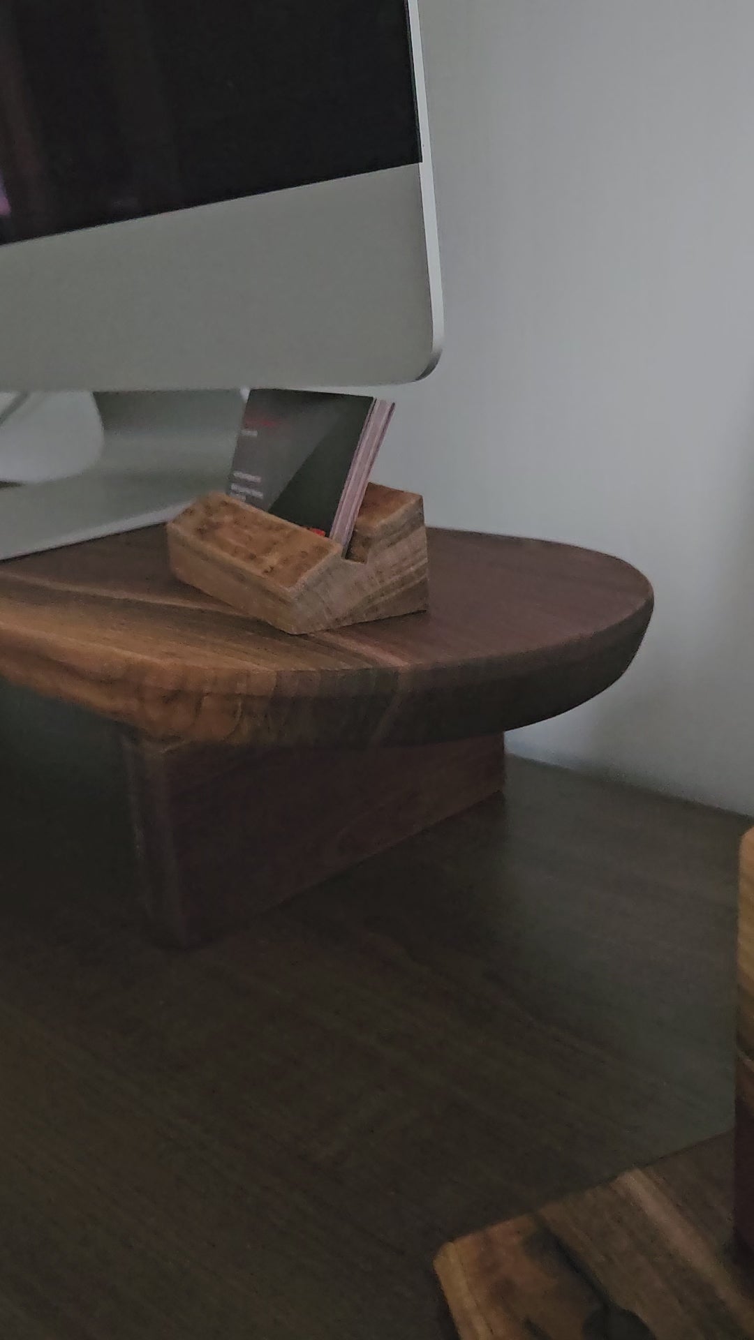 Modern Walnut Wood Monitor Stand