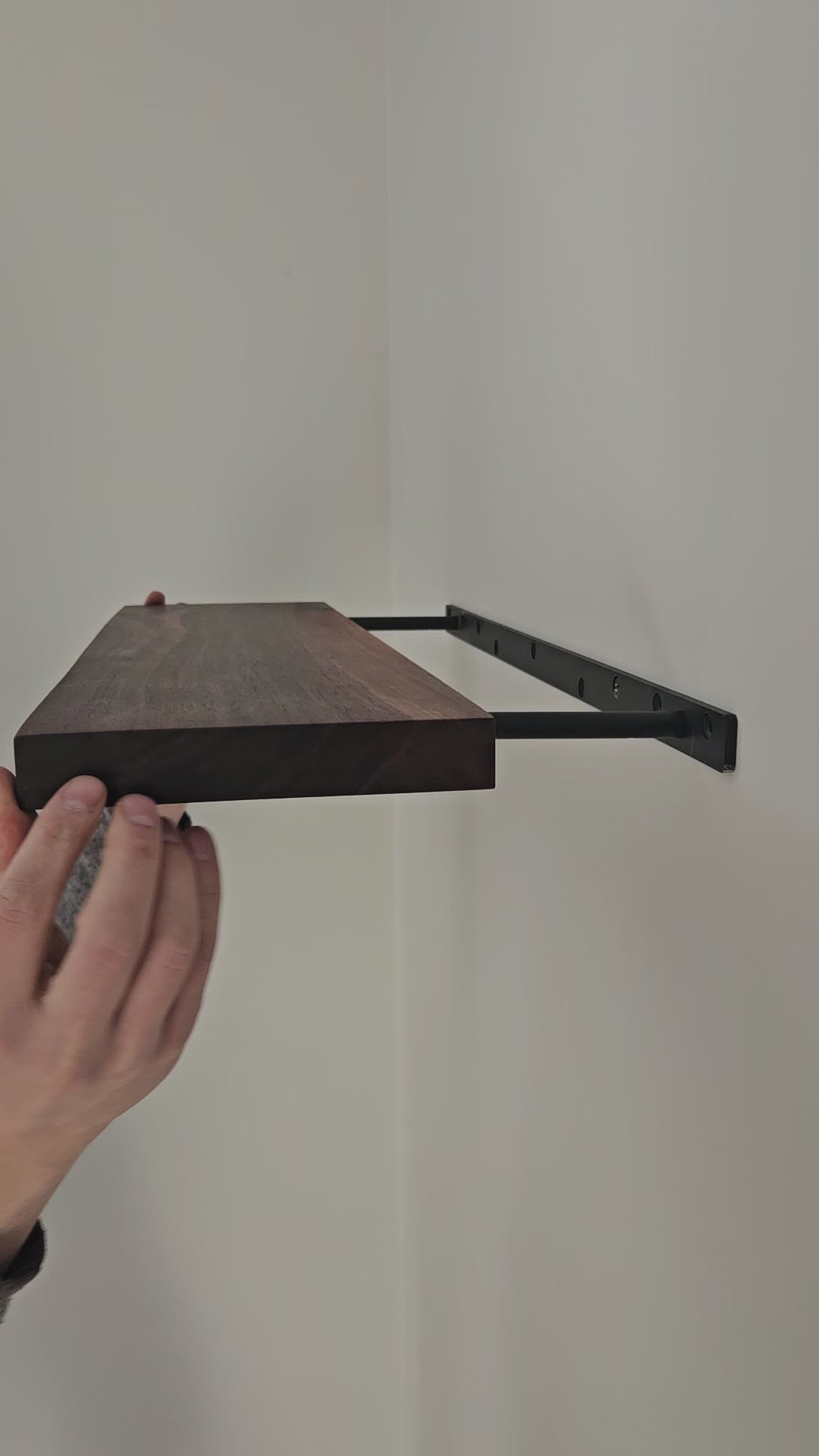Walnut Wood Floating Shelves
