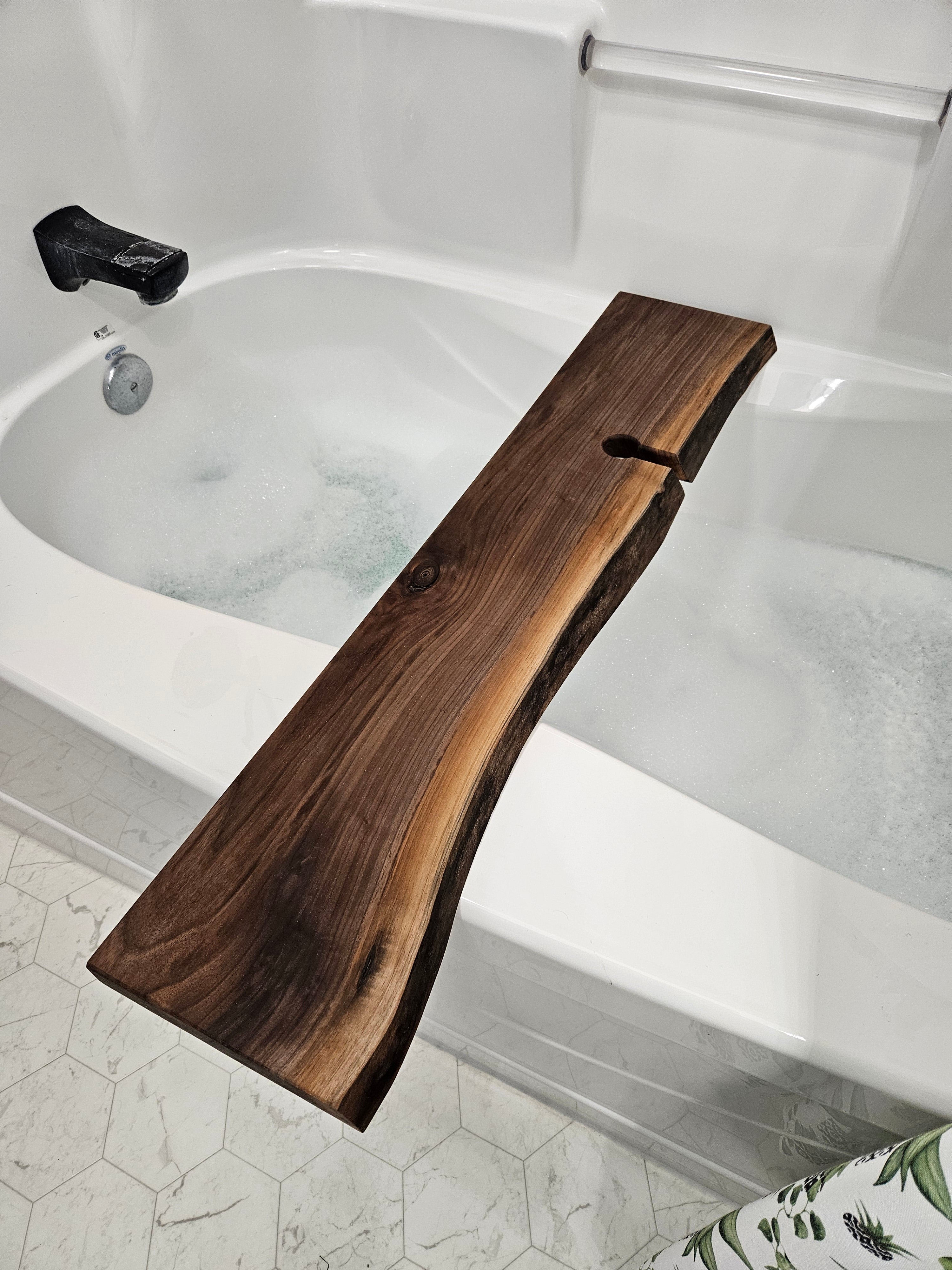 Live Edge Walnut Bath Tray
