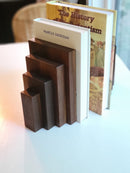 Walnut Wood Bookend Set Handmade Solid Wood Shelf Decor
