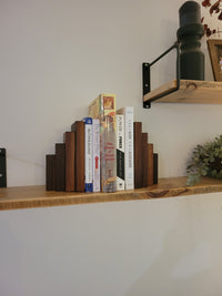 Walnut Wood Bookend Set Handmade Solid Wood Shelf Decor