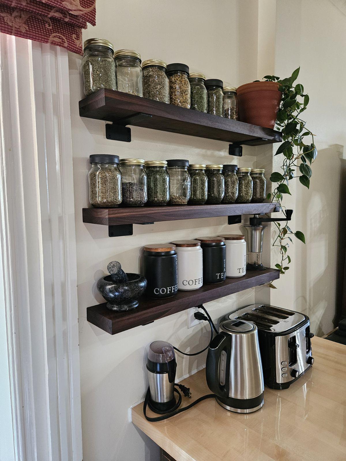 Walnut Shelving