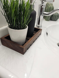 Walnut Wood Vanity Organizer Tray