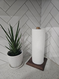 Paper Towel Holder Freestanding Paper Towel Roll Wood Stand For Paper Towels Stand For Countertop